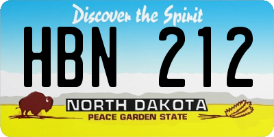 ND license plate HBN212