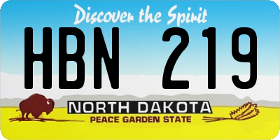 ND license plate HBN219