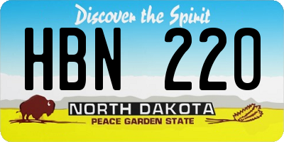 ND license plate HBN220