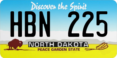 ND license plate HBN225