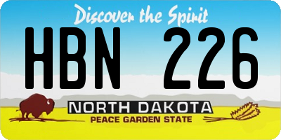 ND license plate HBN226