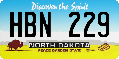 ND license plate HBN229