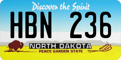 ND license plate HBN236