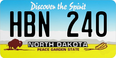 ND license plate HBN240