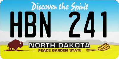 ND license plate HBN241