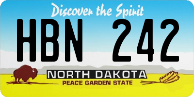 ND license plate HBN242