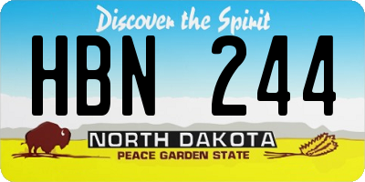 ND license plate HBN244