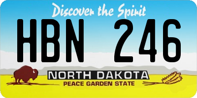 ND license plate HBN246