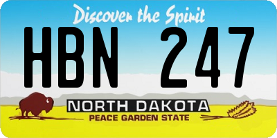 ND license plate HBN247