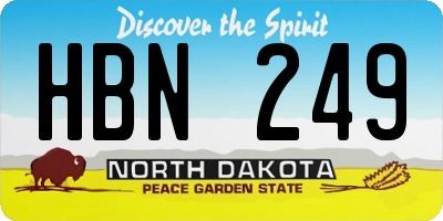 ND license plate HBN249