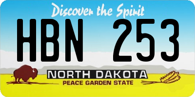 ND license plate HBN253