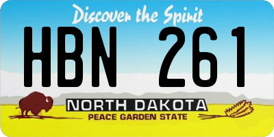ND license plate HBN261