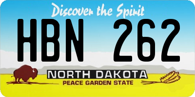 ND license plate HBN262