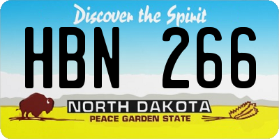 ND license plate HBN266