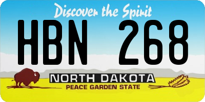 ND license plate HBN268