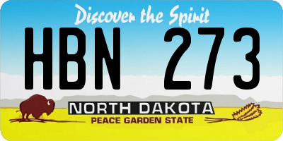 ND license plate HBN273