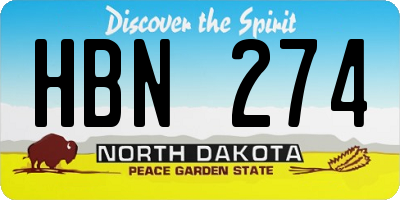 ND license plate HBN274