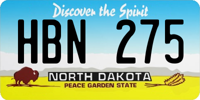 ND license plate HBN275