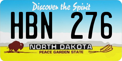 ND license plate HBN276