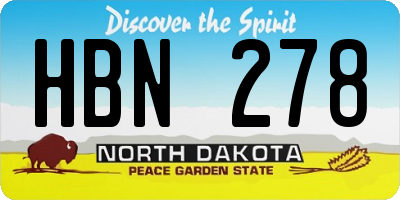 ND license plate HBN278
