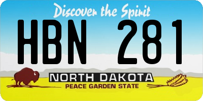 ND license plate HBN281