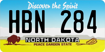 ND license plate HBN284