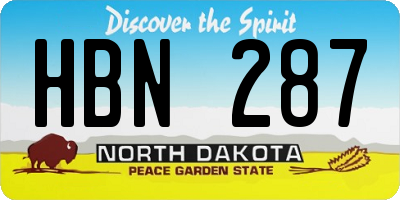 ND license plate HBN287