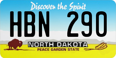 ND license plate HBN290