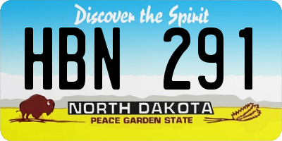 ND license plate HBN291