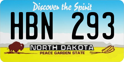 ND license plate HBN293