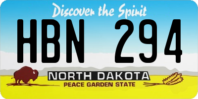 ND license plate HBN294