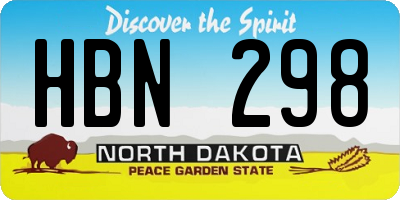 ND license plate HBN298