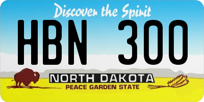 ND license plate HBN300