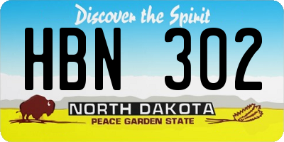 ND license plate HBN302