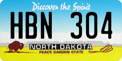 ND license plate HBN304