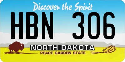ND license plate HBN306