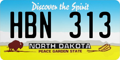 ND license plate HBN313