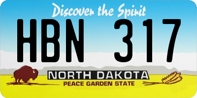 ND license plate HBN317