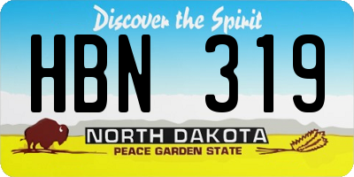 ND license plate HBN319