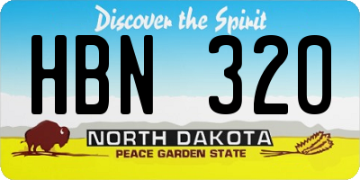 ND license plate HBN320
