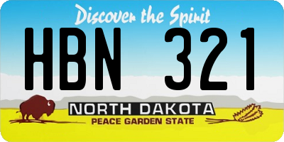 ND license plate HBN321