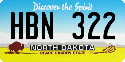 ND license plate HBN322