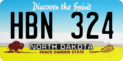 ND license plate HBN324