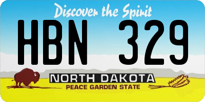 ND license plate HBN329