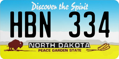 ND license plate HBN334