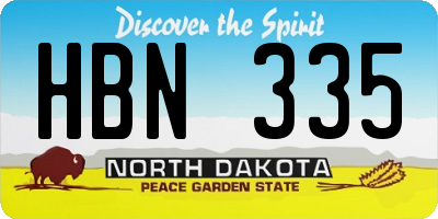 ND license plate HBN335