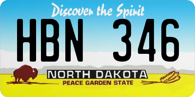 ND license plate HBN346