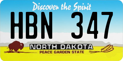 ND license plate HBN347