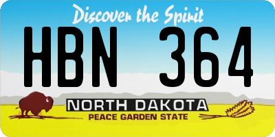 ND license plate HBN364