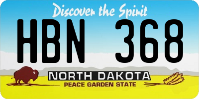 ND license plate HBN368